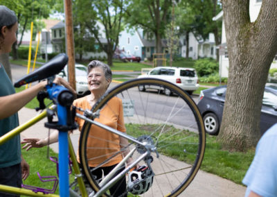 happy customers with bike repair